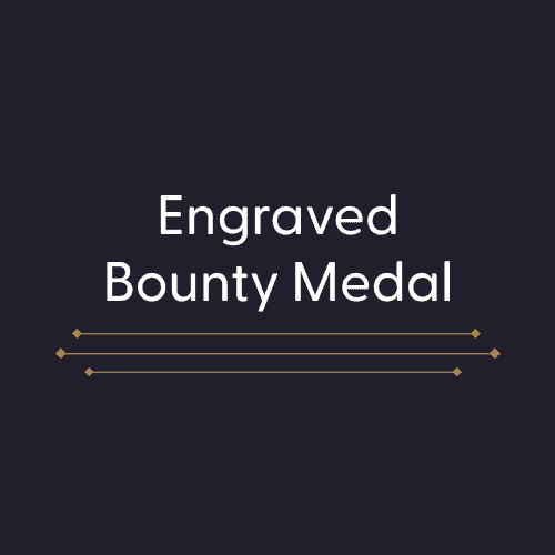 Engraved Bounty Medal title card.