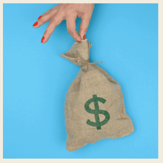 money bag image representing a budget for a virtual team building game